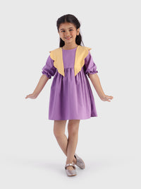 Twirl Dress with Scallop Collar