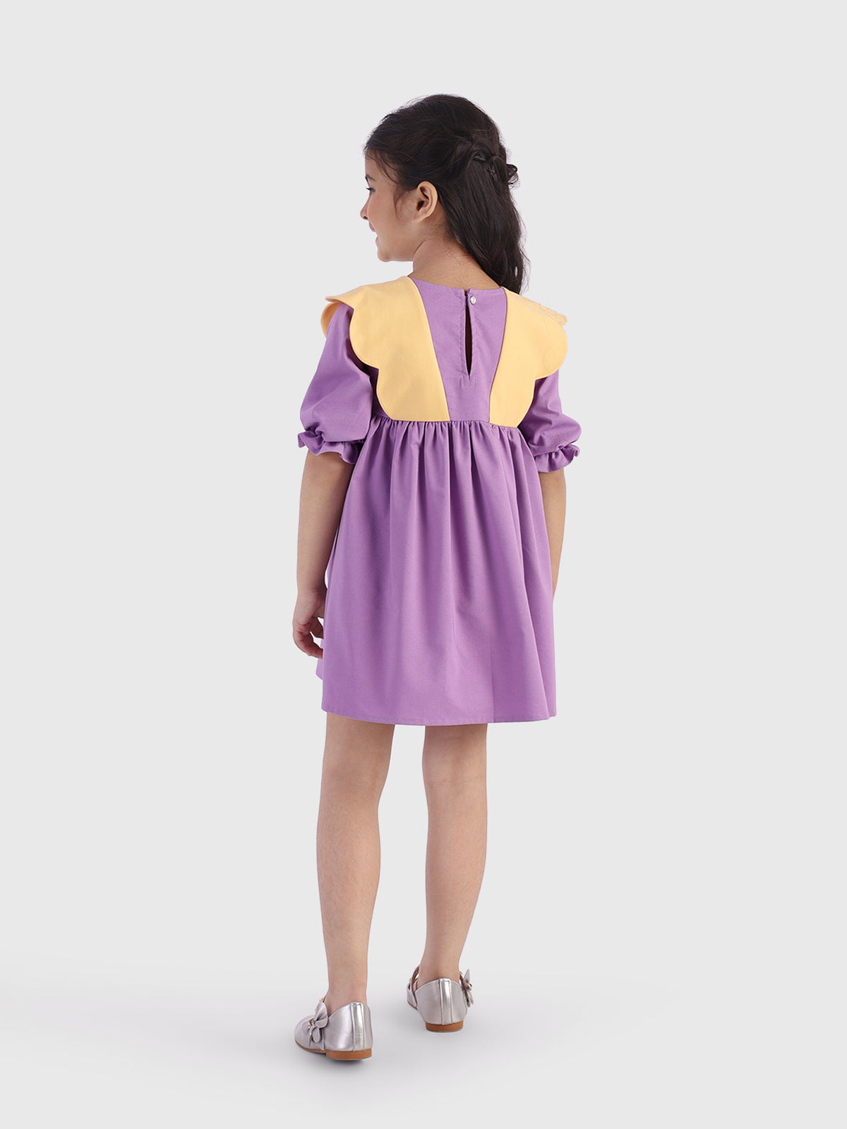 Twirl Dress with Scallop Collar