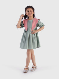 Twirl Dress with Scallop Collar